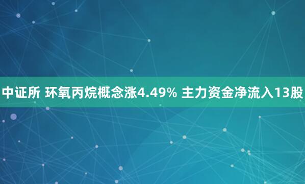中证所 环氧丙烷概念涨4.49% 主力资金净流入13股